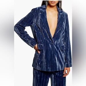 TOPSHOP Crinkle Velvet Jacket